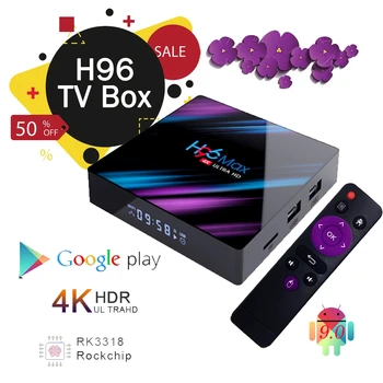 

Smart TV BOX H96max Android 9.0 Google Assistant 4K Dual Wifi BT Netflix Media player Play Store Free App Fast Set top BOX