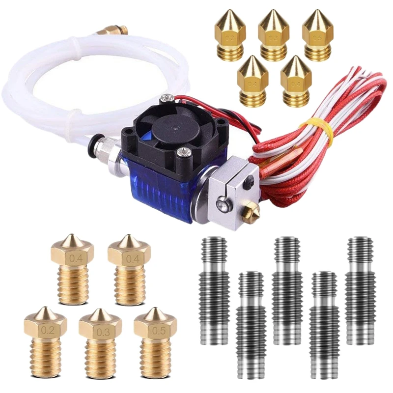 V6 Hotend полный комплект TopDirect 3d принтер J-Head V6 Горячий Конец с охлаждающим вентилятором экструдер печатающая головка из нержавеющей стали сопло горло для
