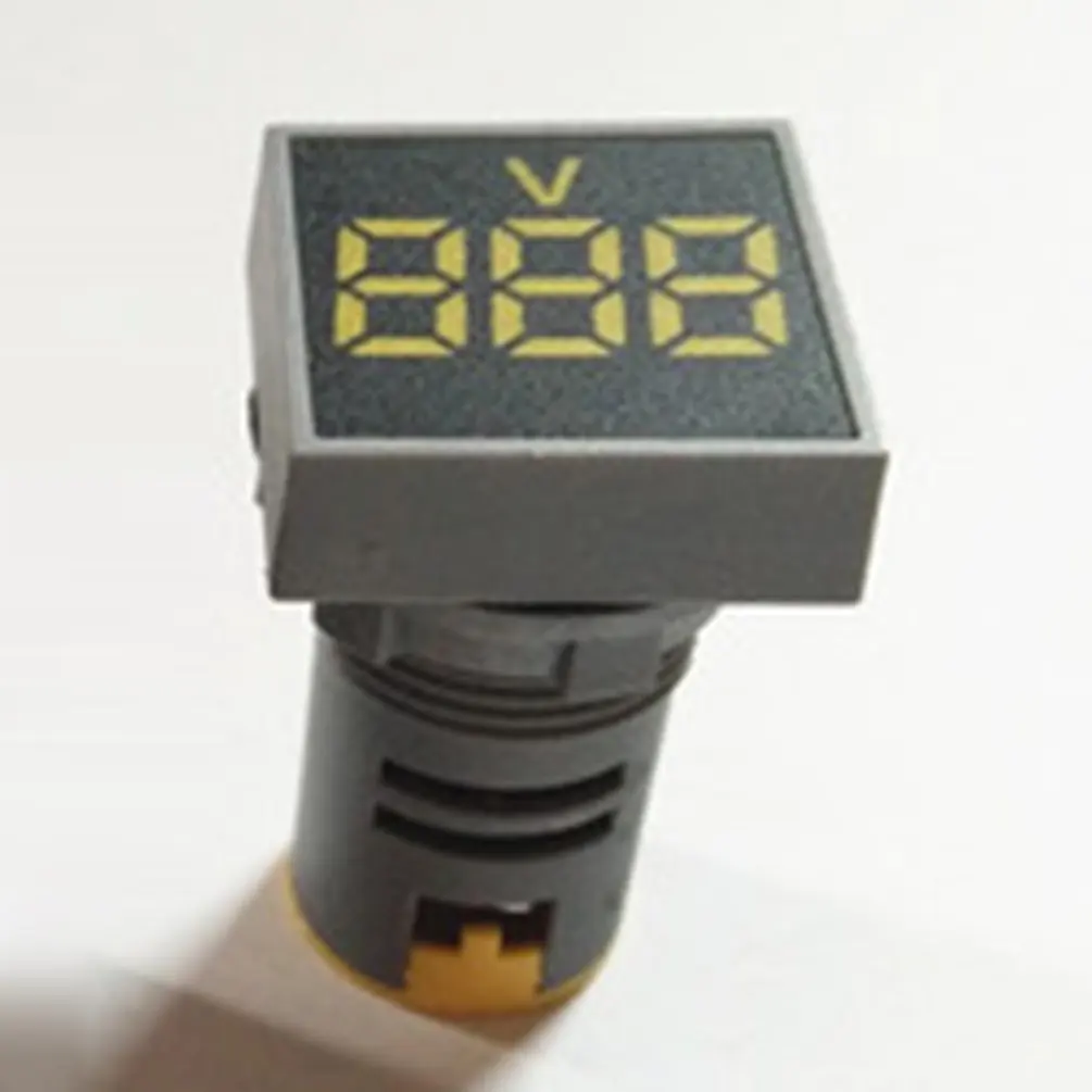 Квадратный AC20-500V светодиодный цифровой вольтметр небольшой и тонкий индикатор сигнала мощный Настольный тестер напряжения метр AD101-22VMS - Цвет: Yellow Light