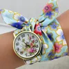 Shsby Design Ladies Flower Cloth Wrist Watch Gold Fashion Women Dress Watches High Quality Fabric Clock Sweet Girls Watch 5