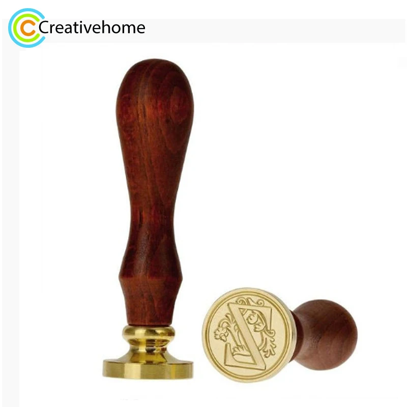 

Letters Pattern Sealing Wax Paint Seal Vintage Printing Letter Envelope Postcard Gift Seal Printing Wooden Handle