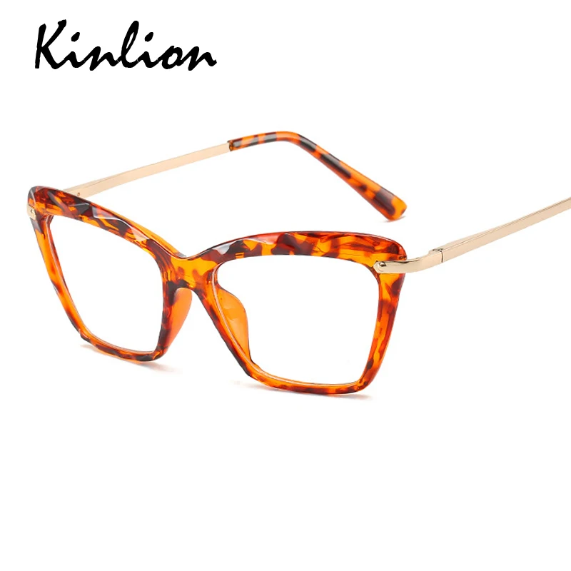 Kinlion Ретро прозрачные оправы для очков для женщин, Ретро стиль, кошачий глаз, металлическая оправа для очков, для мужчин и женщин, роскошные оптические оправы для очков