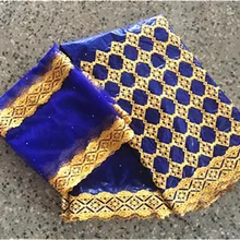 Королевский синий из жаккардовой парчи africain Базен riche getzner riche Ткань хлопковая ткань с камнями