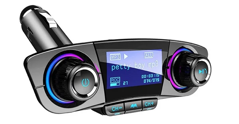 

FM Transmitter Aux Modulator Bluetooth Handsfree Car Kit Car Audio MP3 Player with Smart Charge Dual USB Car Charger bt 06