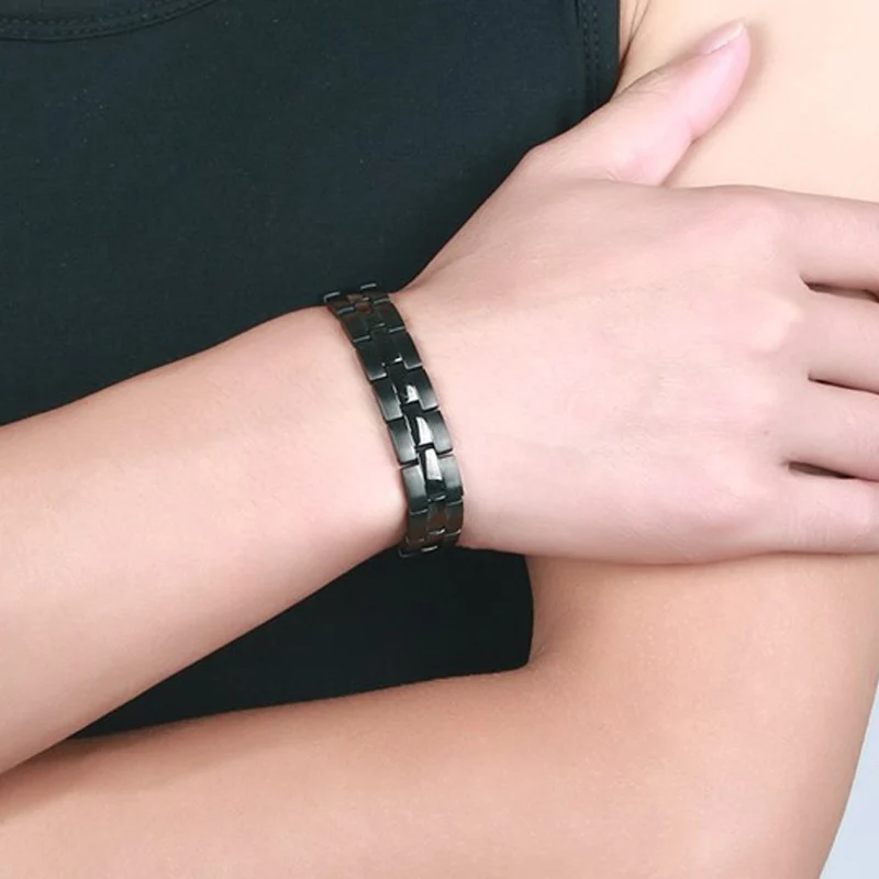 Мужской Магнитный Браслет Vinterly черный браслет на запястье из нержавеющей стали |