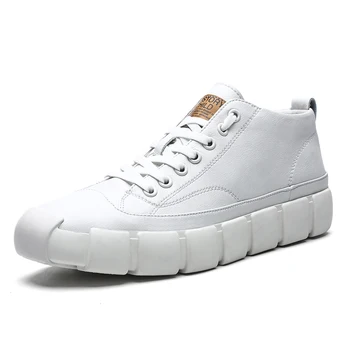 

New Arrival Spring Summer Comfortable Casual Shoes Mens Leather White Shoes for Men Lace-Up Brand Fashion Flat Shoes Oxfords %