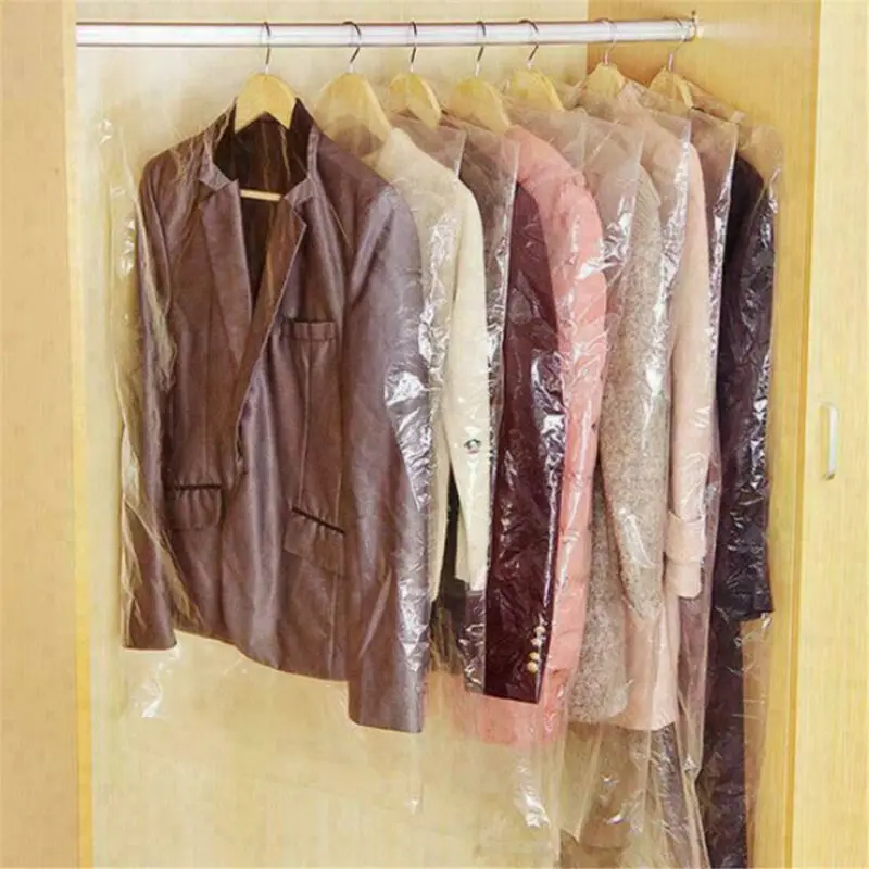 Transparent Clothes Dust Bag 20pcs x Garment Covers Polythene Clear Plastic Dry Cleaner Clothes Bags 2