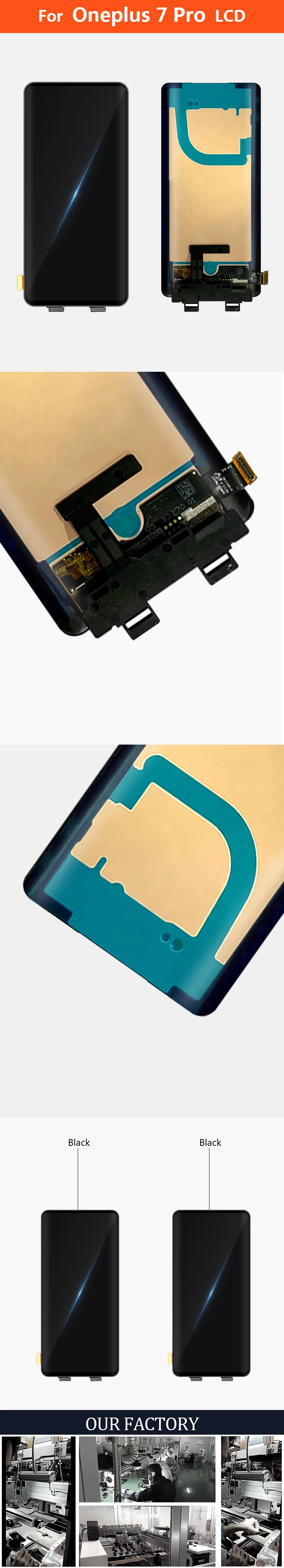 Качество AAA 6,6" для Oneplus 7 Pro 1+ 7 Pro lcd сенсорный экран дигитайзер запасной дисплей на замену частей с рамкой тестирование