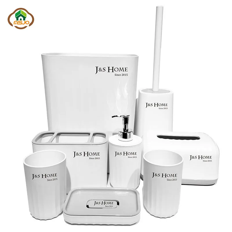MSJO Bathroom Accessories Set Nordic Wave Series 8PCS/SET WC Plastic