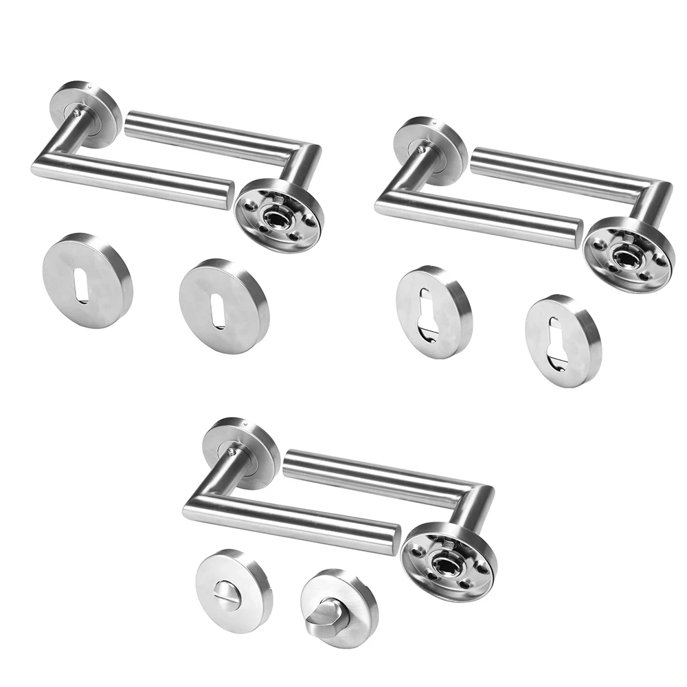 Stainless Steel Door Handle Set Adjustable Interior Home Split Door