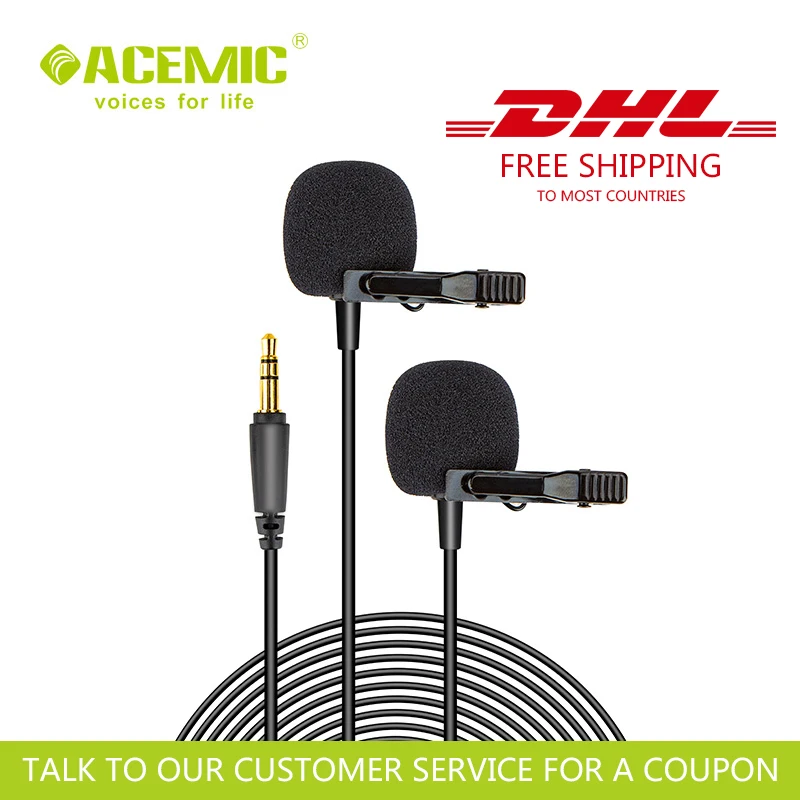 

ACEMIC M12 Double-Headed Camera/Mobile Lavalier Microphone