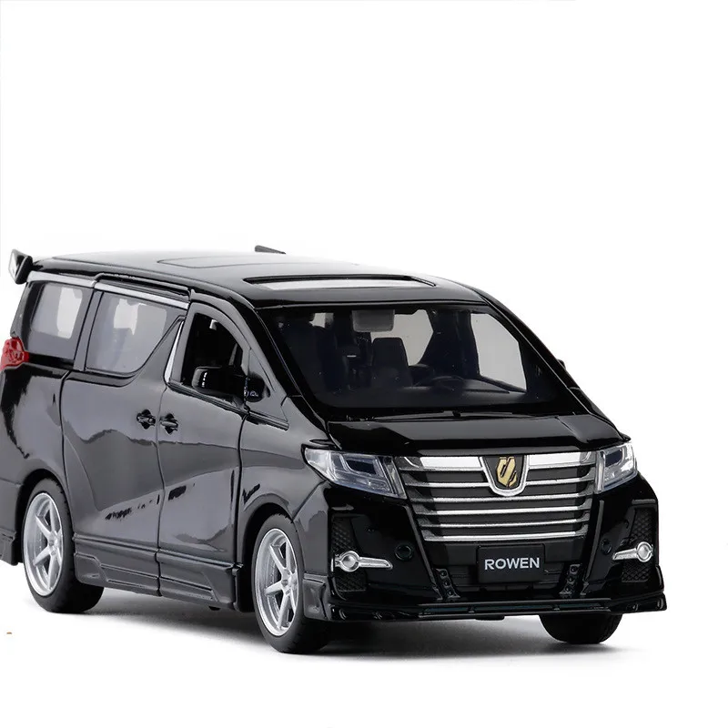 

Exquisite 1:32 Toyota Elfa metal alloy model,die-casting sound and light back to the car model,six open doors,free shipping