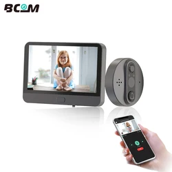 Bcom – visiophone wi fi sans fil pour maison connectée, sonnette vidéo, caméra, Tuya 