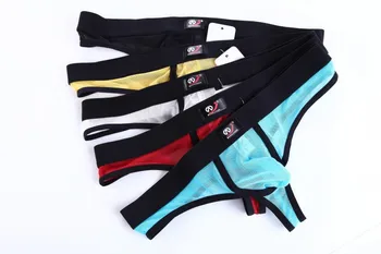 

WJ men gay sexy summer Transparent sheer nylon g string thongs underwear HOT gay bikini underwear breathable