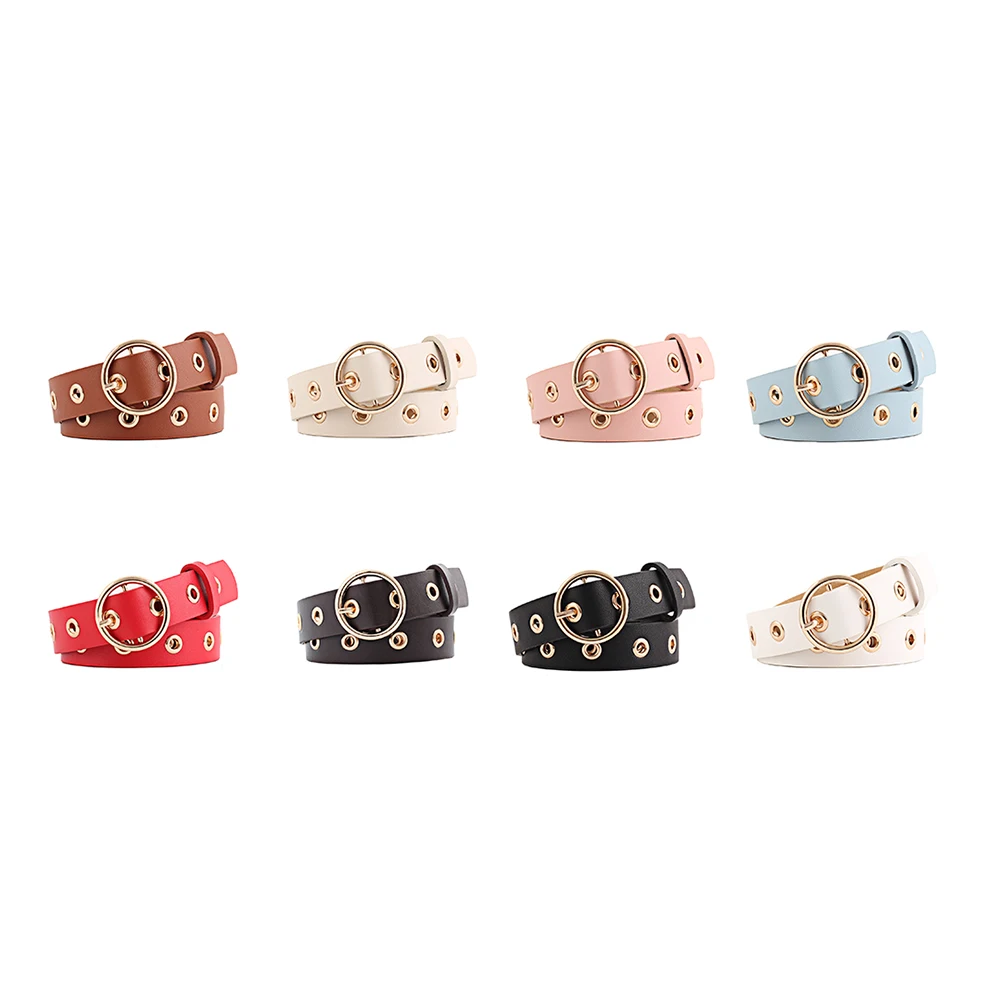Women Round Buckle Wide Belt Female Waistband For Dress Skirt Jeans Female Decorative Buckle Vintage Long Belt