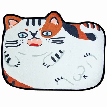

60x80cm funny cat printed doot mat water absorption carpet rug non slip bath mat bedside pad