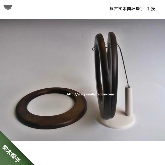 Одна пара деревянных ручек Obag DIY части Сумки и аксессуары Круглое Кольцо деревянная вешалка O форма Торус Ручка сумки оптом