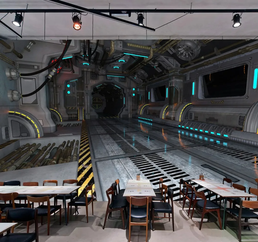 

Dropship Dropship Custom 3D Personality Space Capsules Restaurant Mural Background Wallpaper For Walls 3 D Photo Wallpaper