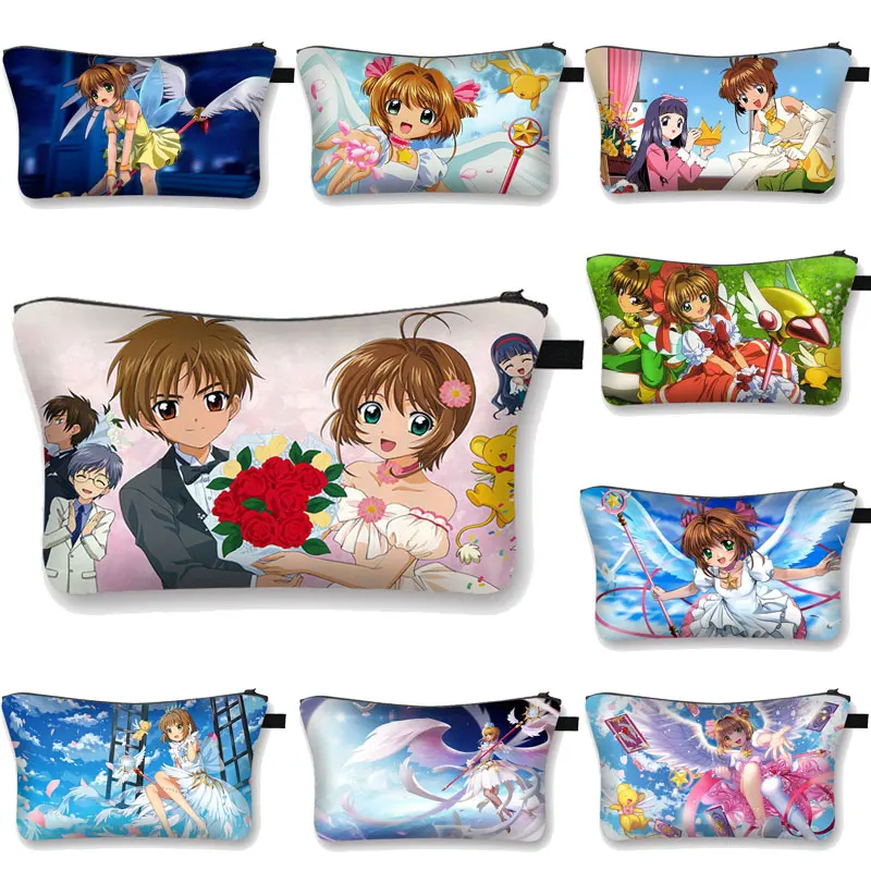 Чехол для косметики с рисунком аниме Cardcaptor Sakura Clow женские сумки макияжа милая