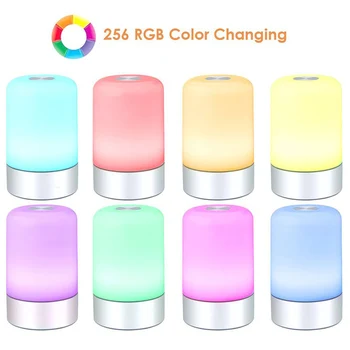

USB Rechargeable Bedside Color Changing LED Night Light Atmosphere Bedroom For Kids Gift Touch Control Battery Operated Portable