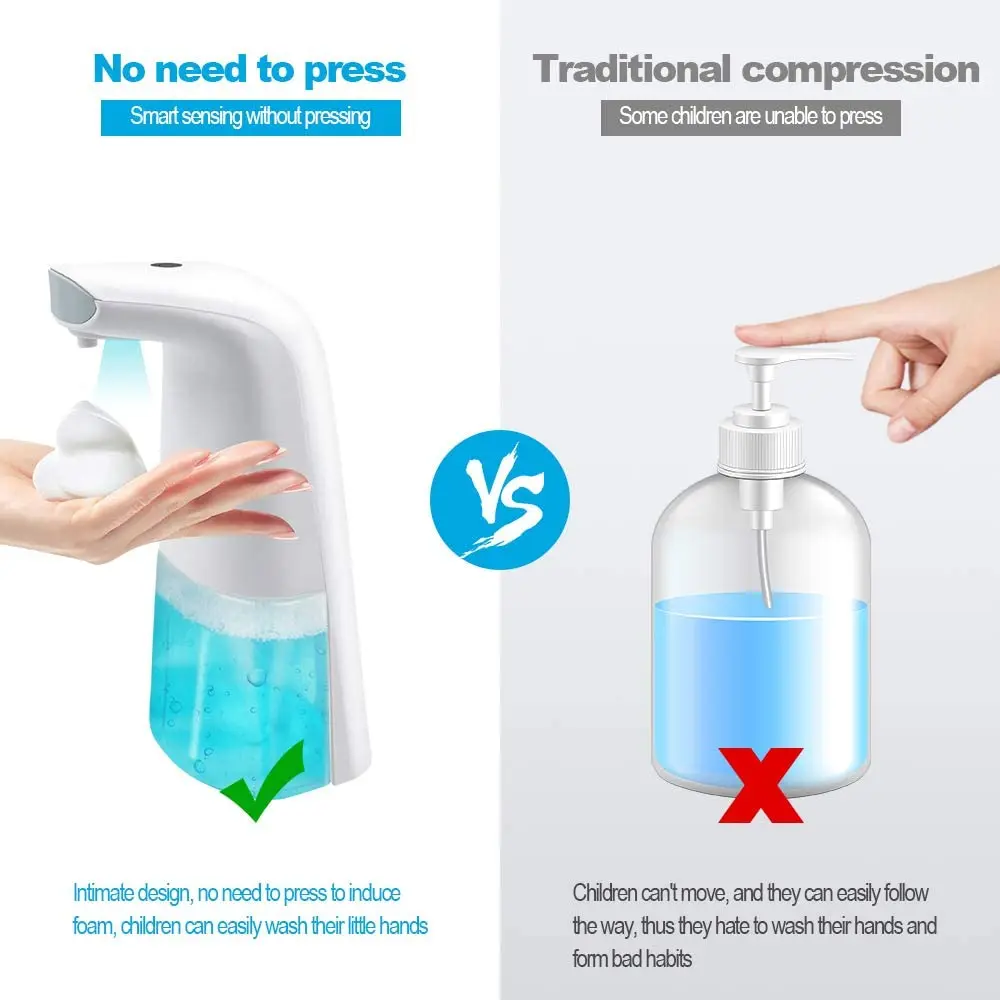 

Touchless Bathroom Automatic Foam Soap Dispenser Rechargeable Refillable Intelligent Touch Free Liquid Hand Dish Wash Pump