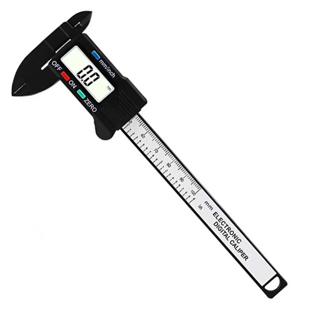 Электронный цифровой штангенциркуль 150 мм/0,01 мм 6 дюймов из углеродного волокна штангенциркуль Калибр микрометр измерительный инструмент цифровая линейка - Цвет: 100mm black