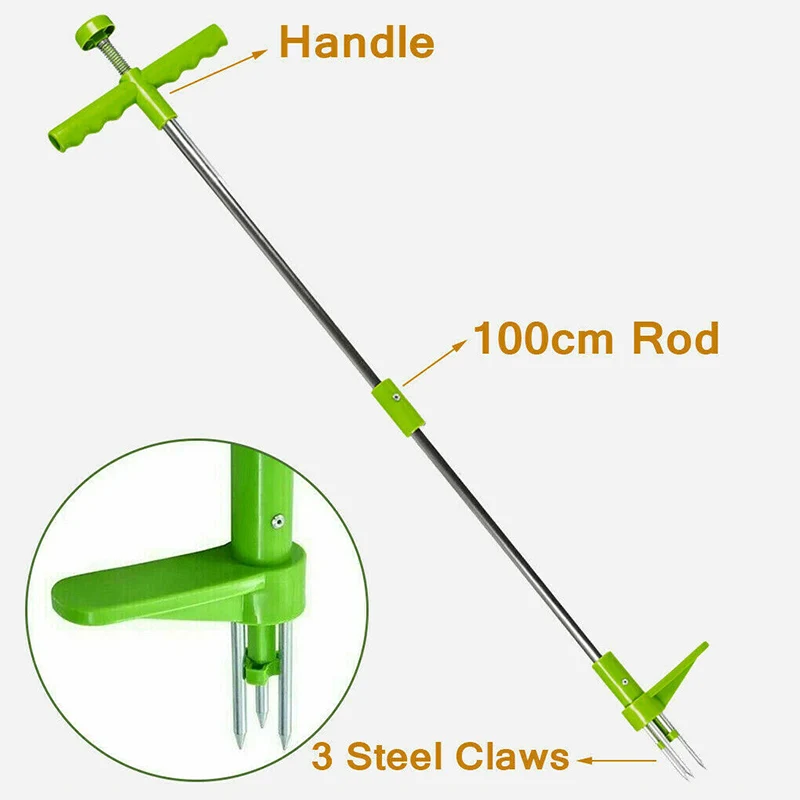 Claw Weeder Root Remover Outdoor Killer Tool Portable Garden Lawn Long Handled Aluminum Weed Puller Removable With Foot Pedal 5