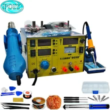 3 в 1 горячий воздушный пистолет 110 В/220 В паяльная станция DC источник питания обновление saike 909D