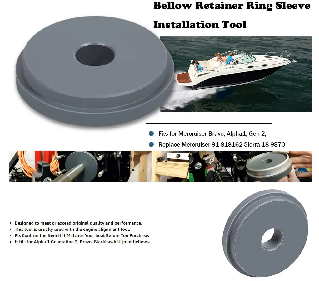 Bellow Retainer Ring Install Tool for Alpha 1 Gen 2 Bravo and Blackhawk U-Joint Bellows Replaces Mercruiser 91-818162 Merc 