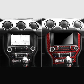 

Multi-media Center Console trim Decor Cover Red 5pcs Real Carbon Fiber