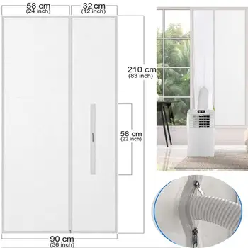 

210x90cm Air Conditioning Soft Cloth Window Sealing Cloth Plate Hot Air Lock Window Seal Cloth for Mobile Air Conditioner kit