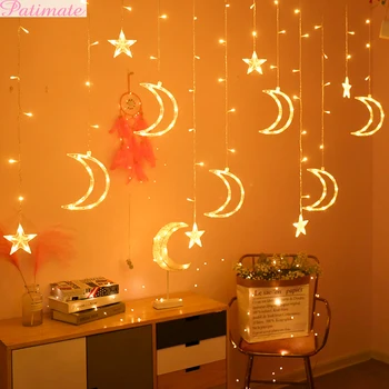 

PATMATE Moon Star Lamp LED Lamp String Garland Wedding Lights Decoration Outdoor Wedding Party Holiday Deco Wedding Party Favors