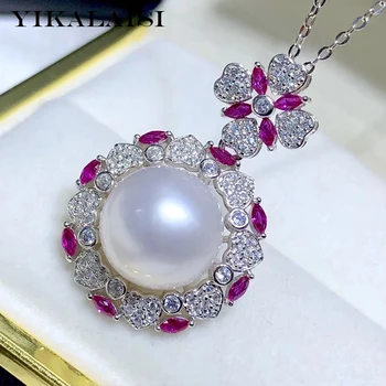 

YIKALAISI 11-12mm Oblate Natural Freshwater Pearl Pendants Jewelry For Women 925 Sterling Silver Pendants Necklaces New Arrivals