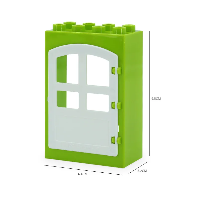 Совместим с Duplo большие строительные блоки частиц дверь окно кровать DIY
