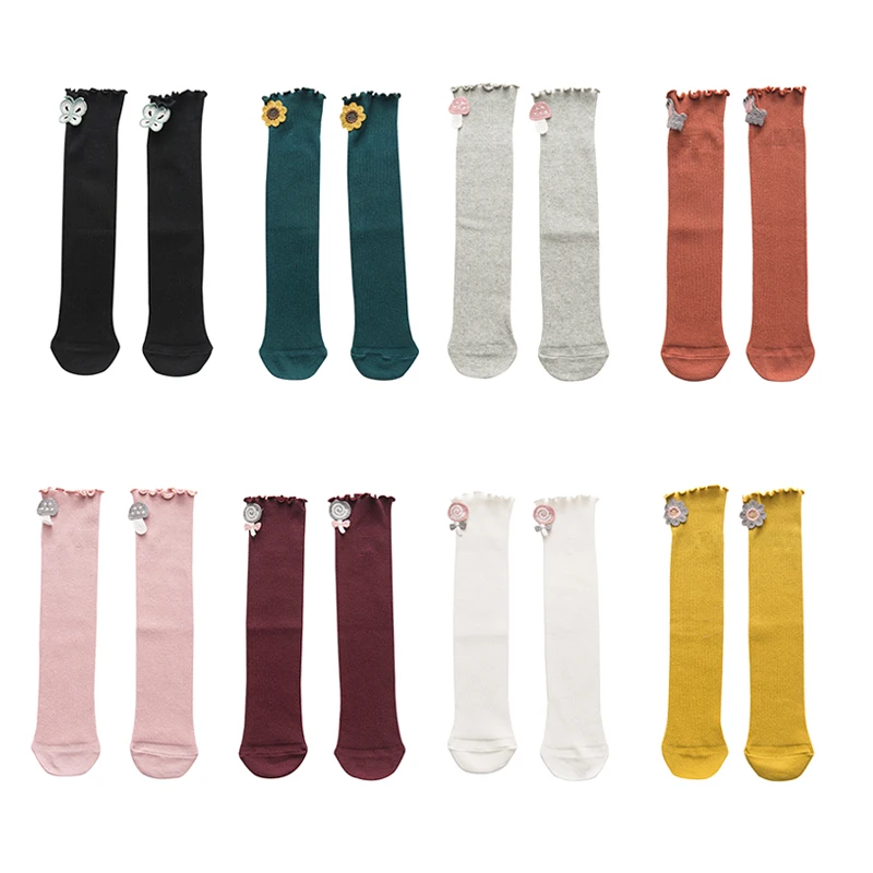 От 0 до 12 лет; Повседневные Гольфы для маленьких девочек; гофрированный цветок; дизайнерские носки; чулки для Новорожденные малыши