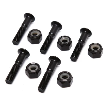 

8Pcs/ Set Longboard Skateboard Hardware Screws Nuts Screw Caps Black 27mm For Skateboarding Replacment Accesories