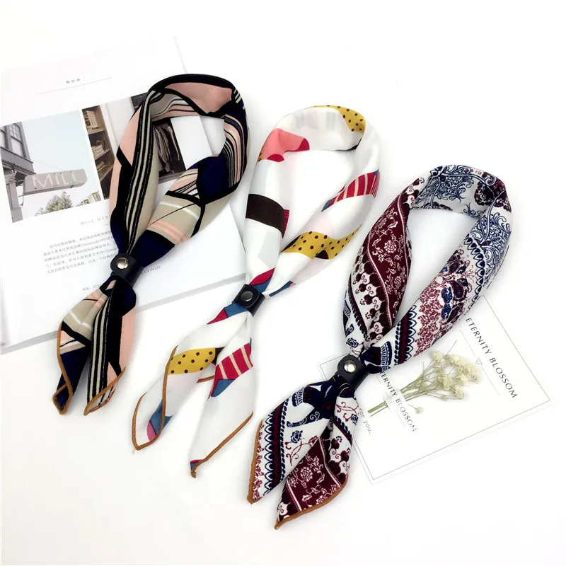 

70cm Square Cotton And Linen Small scarf New Summer Korean Women's Stewardess Scarf headband 2020