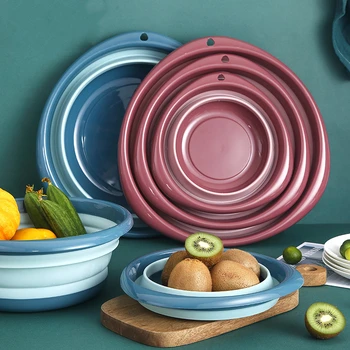 

Folding Bucket Portable Collapsible Basins Car Washing Tool Vegetable Fruit Basin High Capacity Household Cleaning Supplies