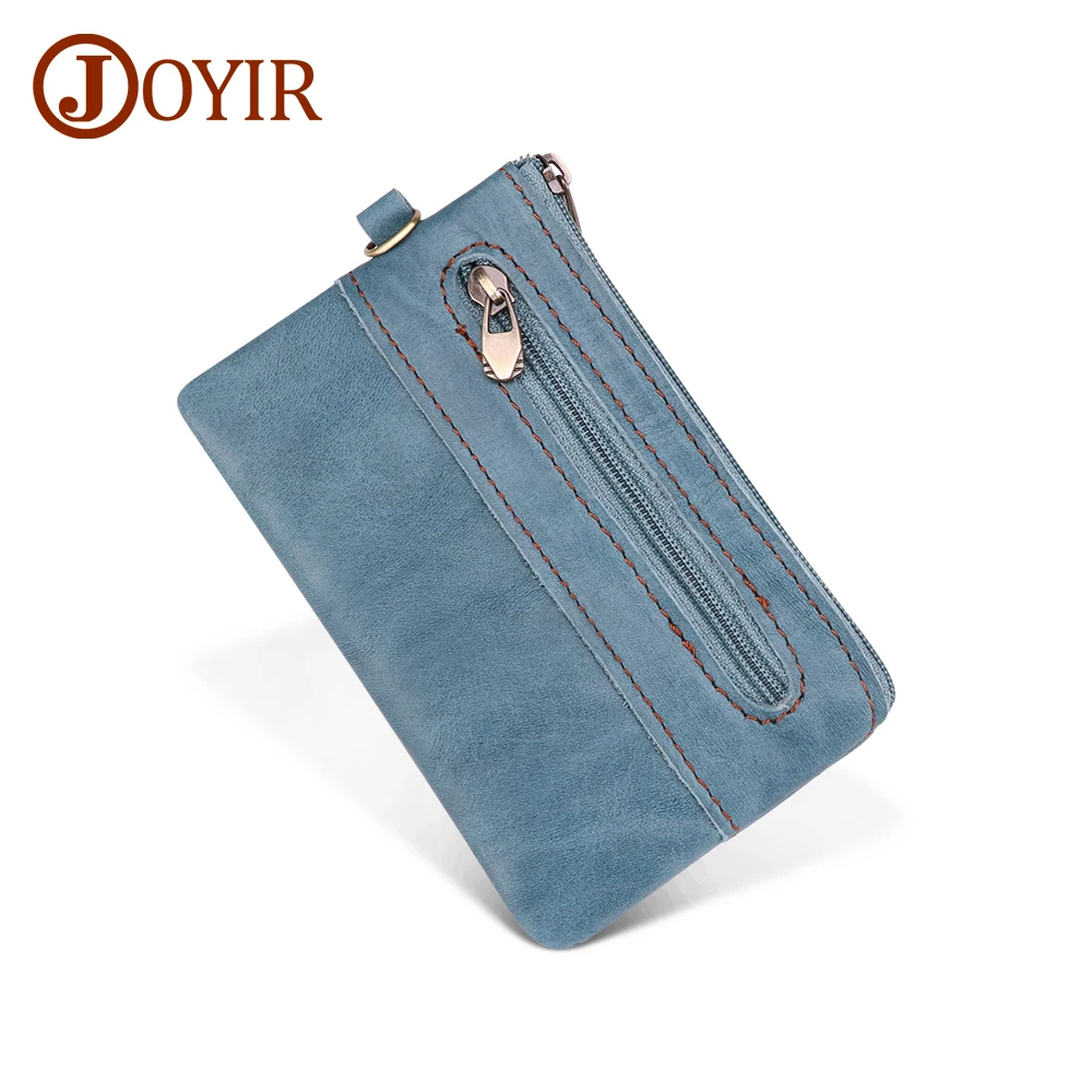 

JOYIR Genuine Leather Coin Purse Men Women Small Wallet Change Purses Mini Zipper Coin Wallet Card Holder Pouch Small Money Bag