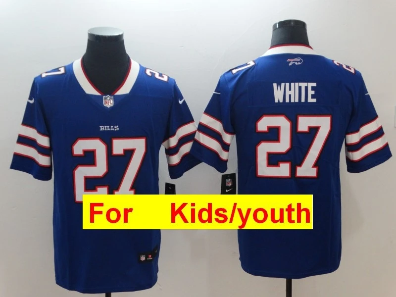 Черный Youth Buffalo Tre'Davious White Tremaine Edmunds Josh Allen LeSean McCoy Jim Kelly игровая цветная Футбольная форма - Цвет: Черный