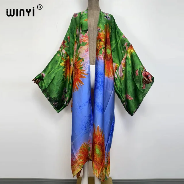 Europe WINYI new tunic bikini sweet lady pink boho Cardigan stitch Cocktail sexcy Boho Maxi Holiday Batwing Sleeve KIMONO mujer 54