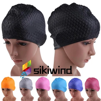 

Silicon Waterproof Swimming Caps Protect Ears Long Hair Sports Swim Pool Hat Swimming Cap Free size for Men & Women Adults Z70