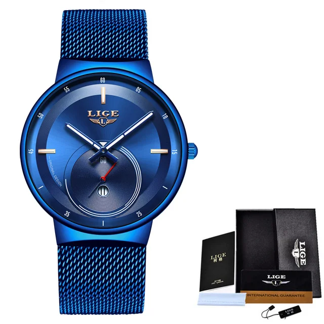 LIGE, женские часы, Топ бренд, роскошные часы для женщин, Relogio Feminin, мужские часы, спортивные часы, мужские водонепроницаемые кварцевые наручные часы+ коробка
