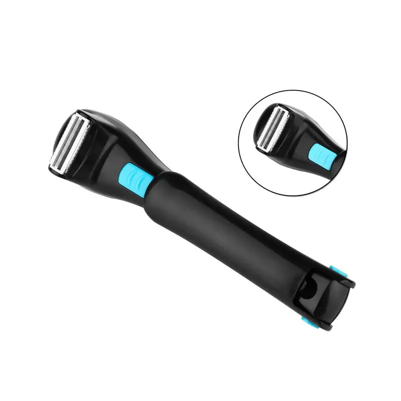 Electric Back Hair Shaver Remover Trimmer Foldable Body Men Shaving Tool Black