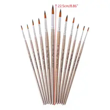 12pcs Spike Paint Brushes Nylon Hair Watercolor Gouache Paintbrushes Art Tools M17F