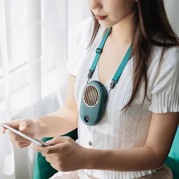 

Portable Neck Hanging Lanyard Rechargeable USB Outdoor Desk Travel Cooling Fan