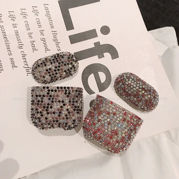 

Girl Bling Diamonds Hard Earphone Wireless Bluetooth Case Cover For Apple Airpods 1 2 Protective Cover Earphone Charging Box Bag