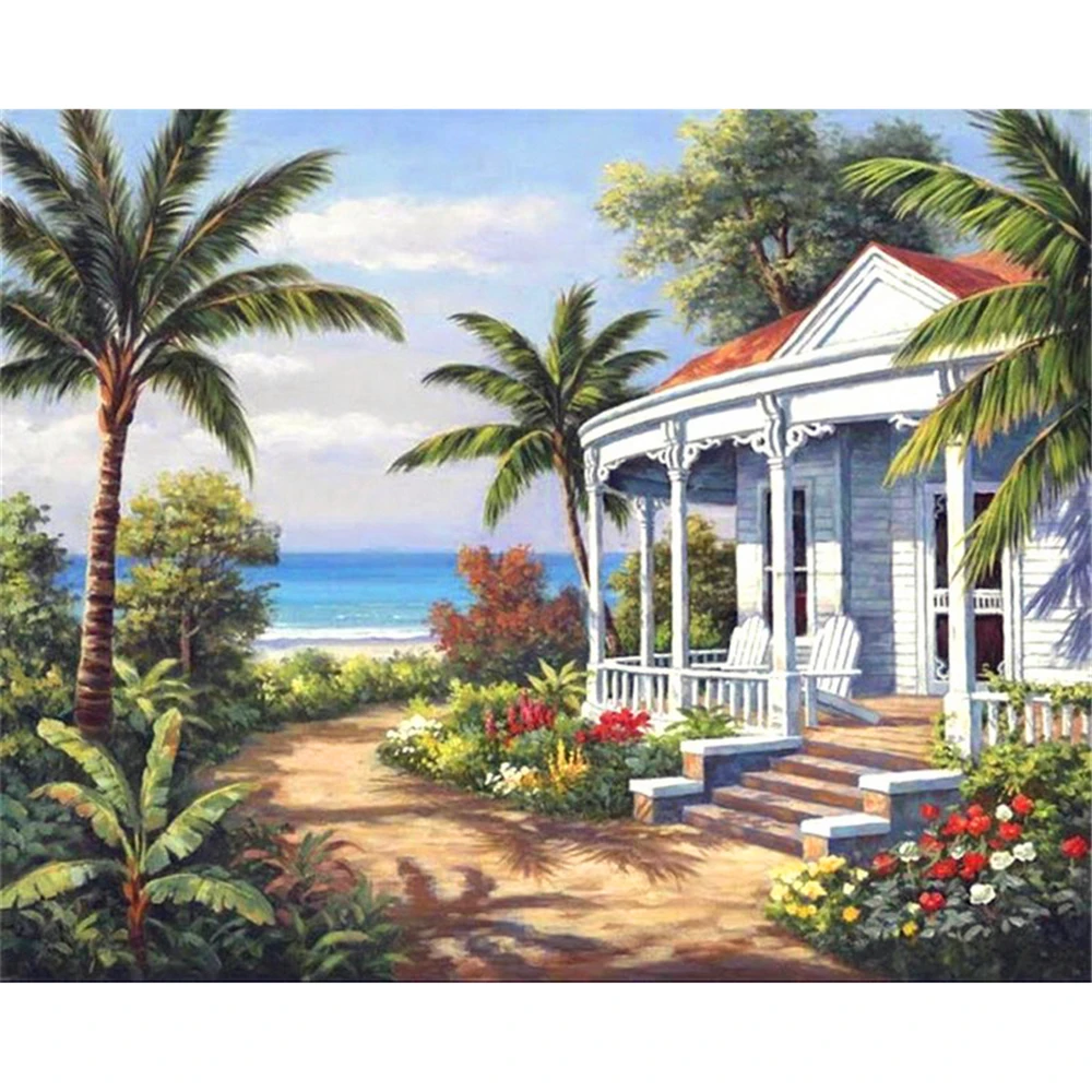 

PalaceTheme Paint by Numbers with Colorful Box Packing and Fewer Folds Color Canvas and Combo Inner Frame For DIY Oil Painting