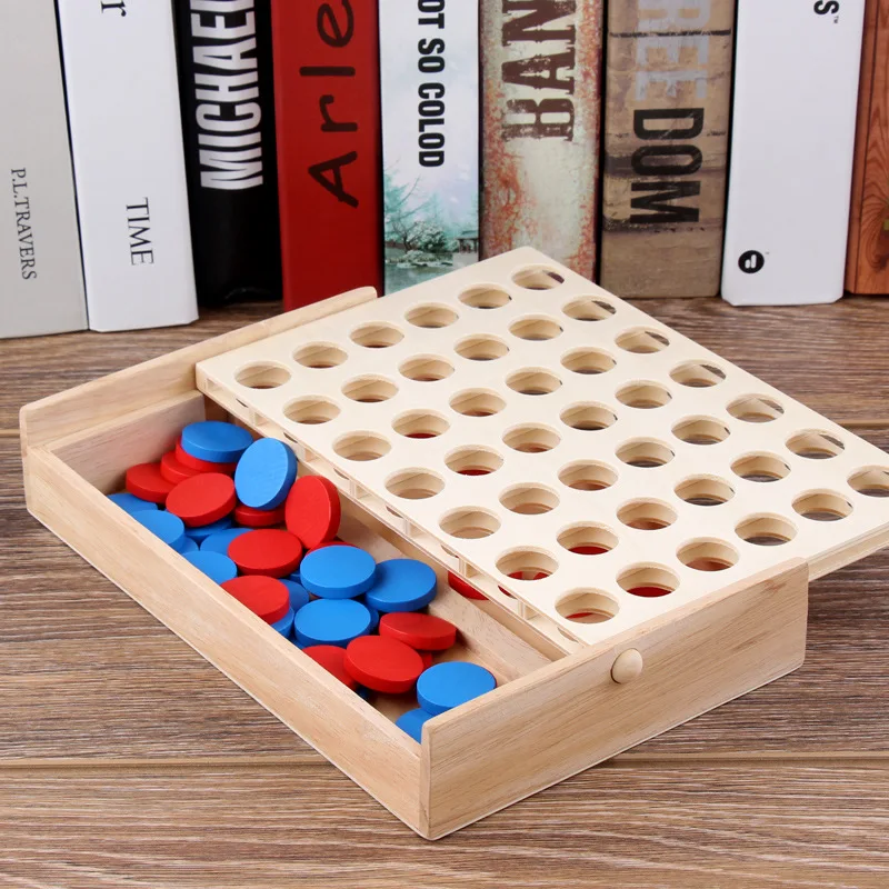 

Children'S Educational Wood Early Stereo Quarto Four Game Chinese Chequers System Boxed Multi-color Teach Educational Force Mult