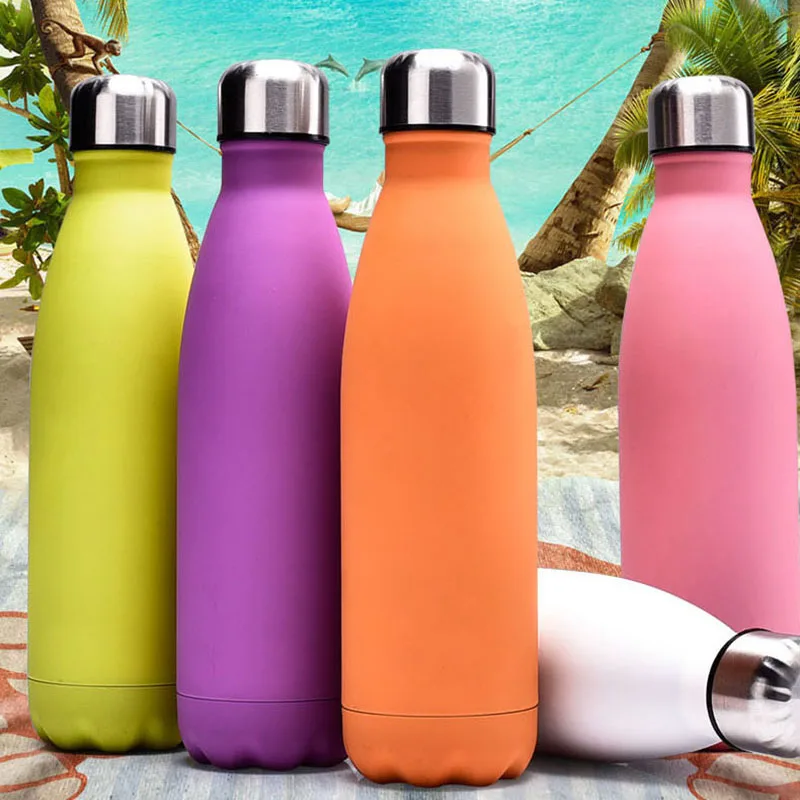 cheap 500ml Water Bottle Thermos Mug Double Wall Vacuum Thermo Cup Thermal Stainless Steel Sport Insulated Bottles Travel Hydro Flask